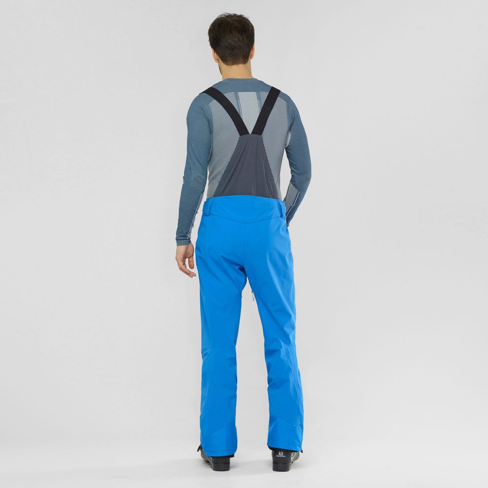 Men's Salomon OUTLAW 3L Ski Pants Indigo Bunting | SXQNKY-189