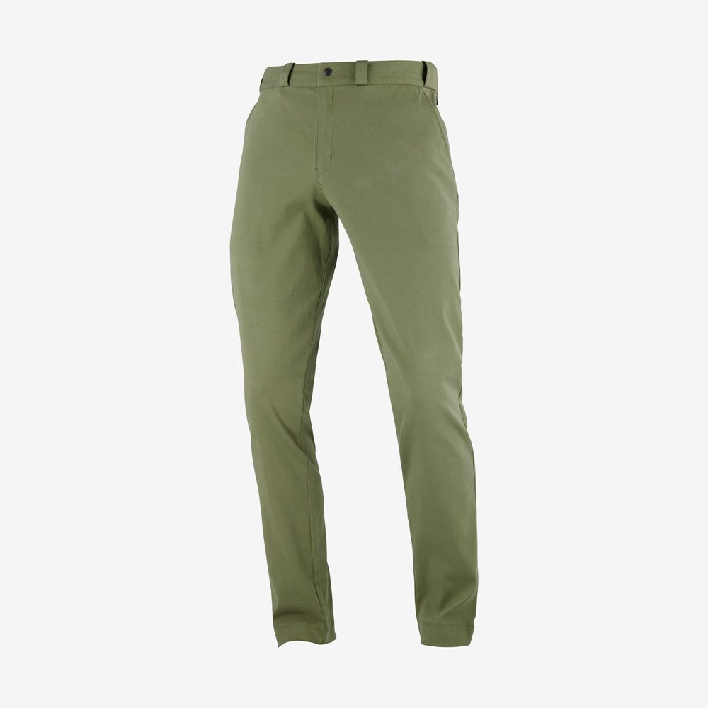 Men's Salomon OUTLIFE CHINO M Pants Olive | LJTRYP-035