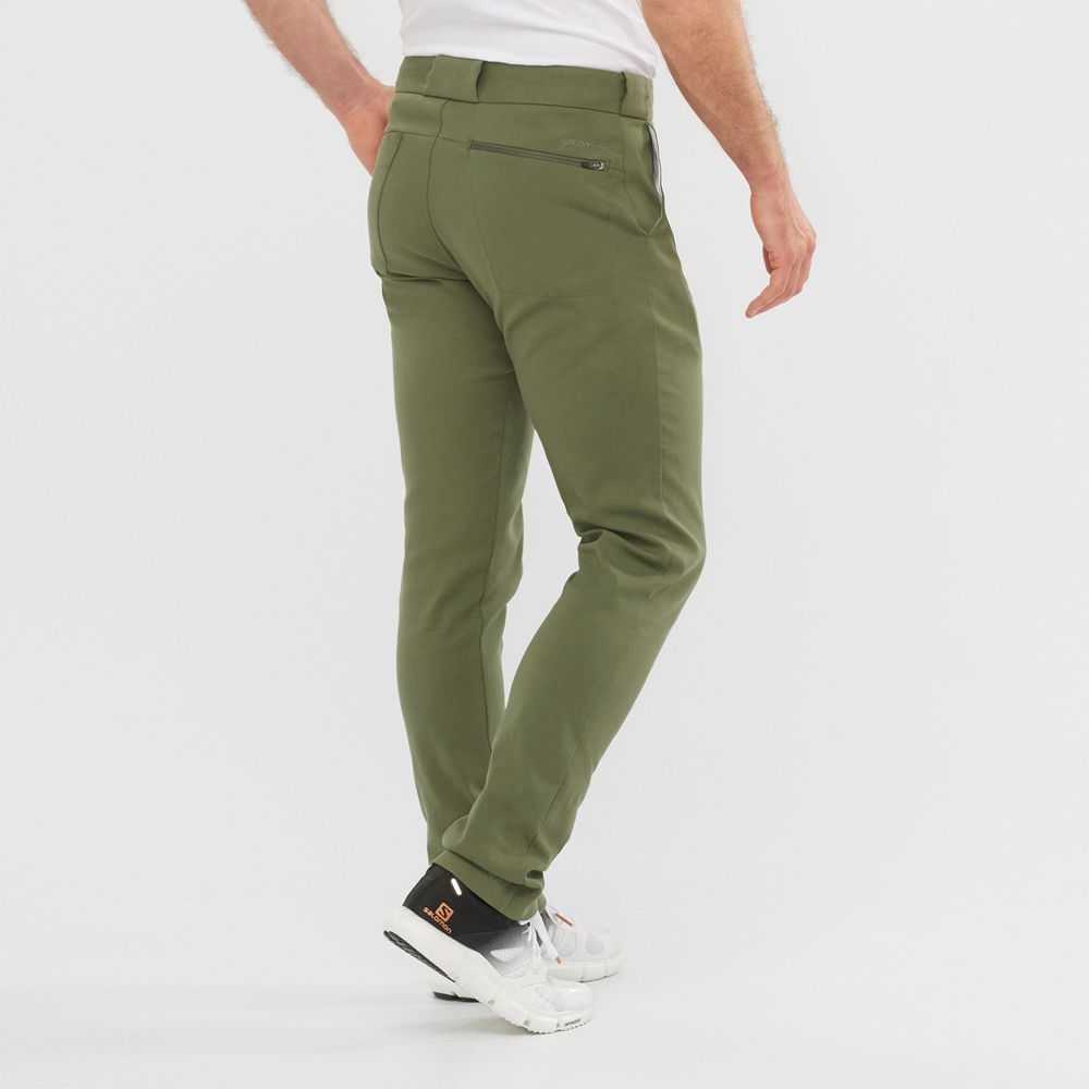 Men's Salomon OUTLIFE CHINO M Pants Olive | LJTRYP-035