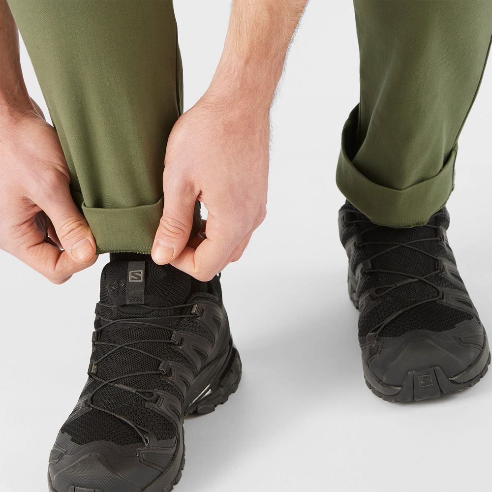 Men's Salomon OUTLIFE CHINO M Pants Olive | LJTRYP-035