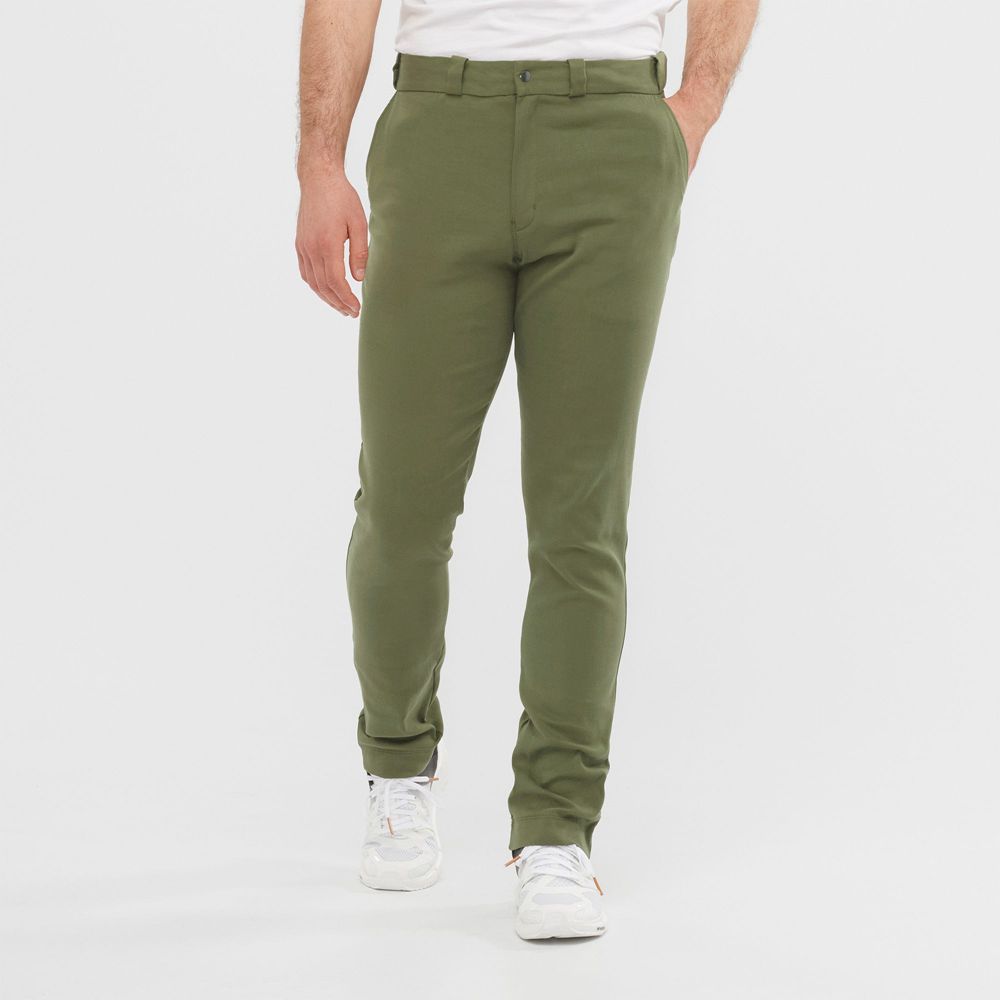 Men\'s Salomon OUTLIFE CHINO M Pants Olive | LJTRYP-035