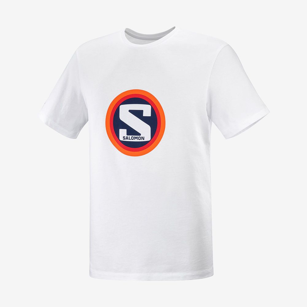 Men's Salomon OUTLIFE GRAPHIC HERITAGE SS M Short Sleeve T Shirts White | FGWKEP-514