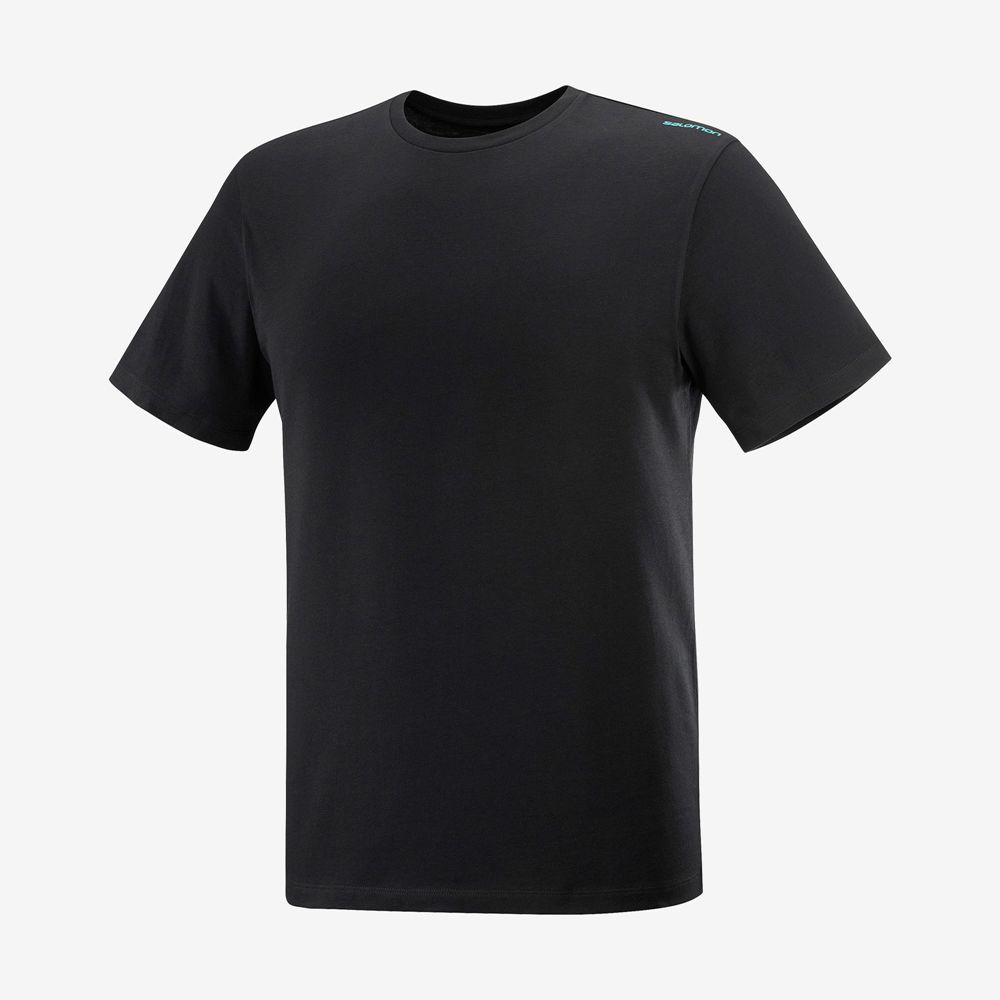 Men's Salomon OUTLIFE GRAPHIC PACE SS M Short Sleeve T Shirts Black | BKUDNI-527