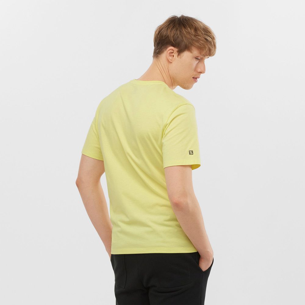 Men's Salomon OUTLIFE GRAPHIC SALOMONOTONE SS M Short Sleeve T Shirts Yellow | LJPRIA-560