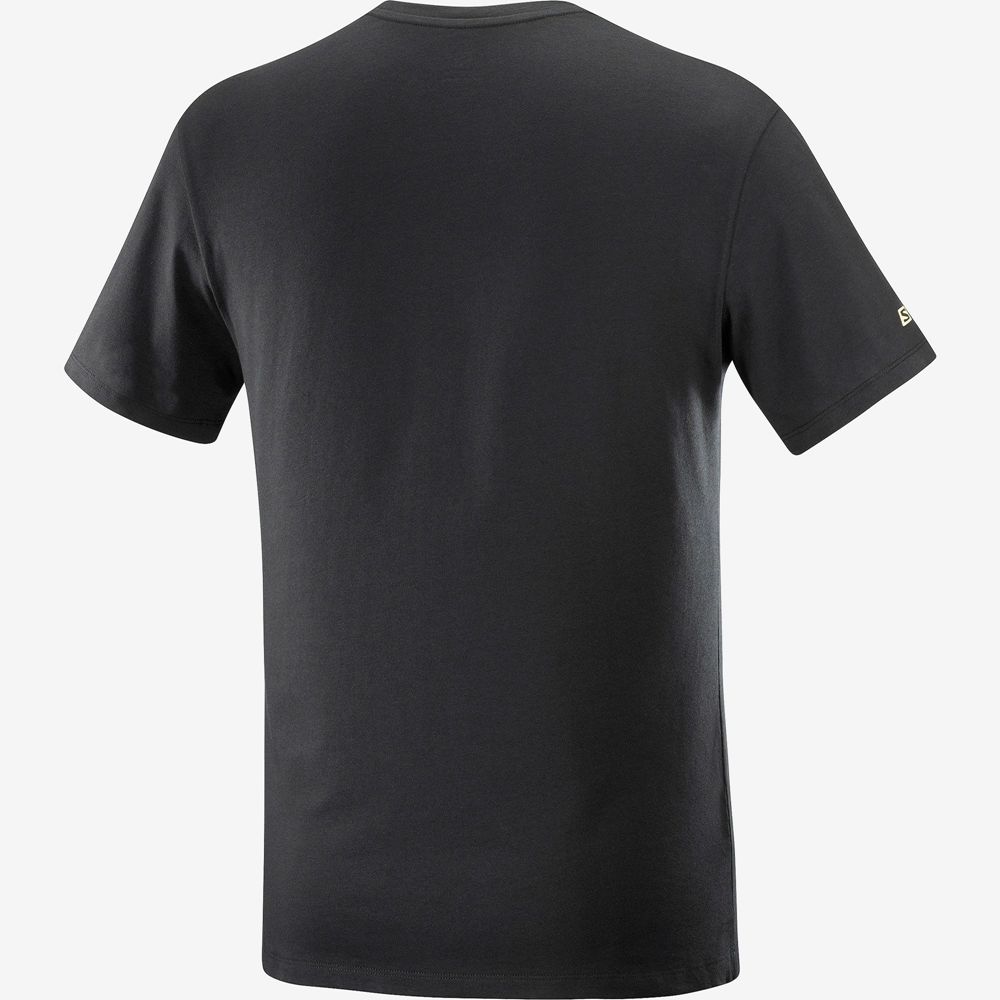 Men's Salomon OUTLIFE GRAPHIC SPEEDCROSS SS M Short Sleeve T Shirts Black | SHQDGW-793