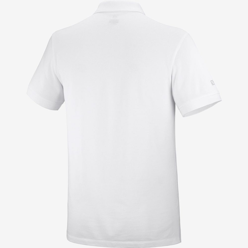Men's Salomon OUTLIFE SS POLO M Short Sleeve T Shirts White | UIMDWF-694