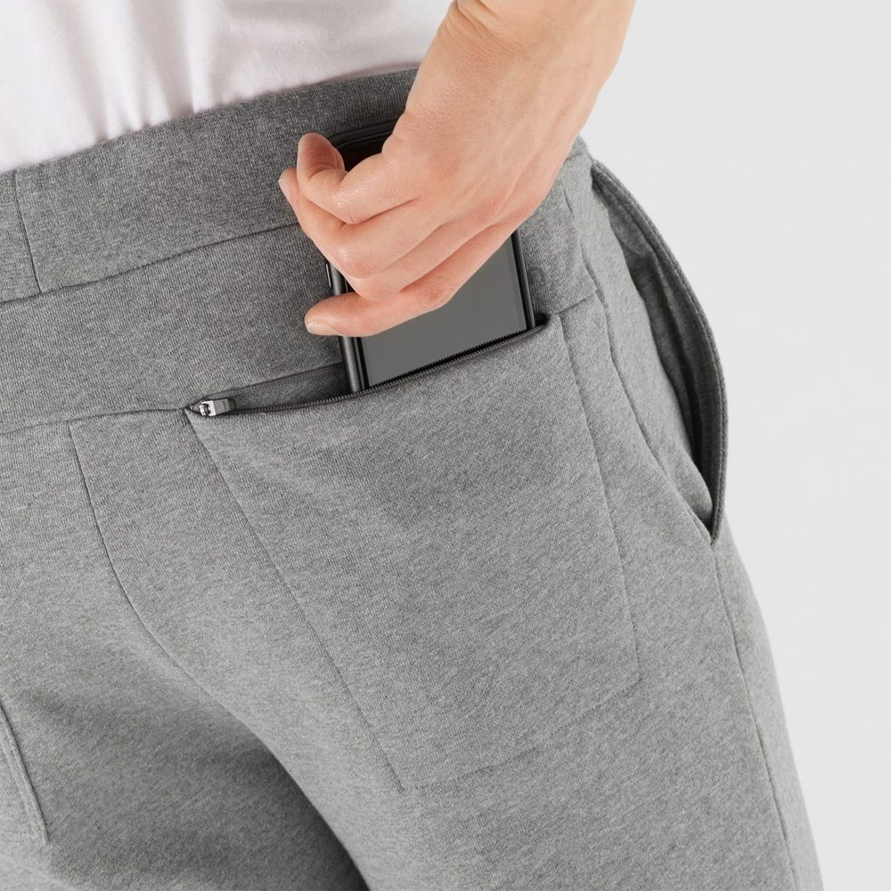 Men's Salomon OUTLIFE TRACK M Pants Mid Grey | EOFLIX-082