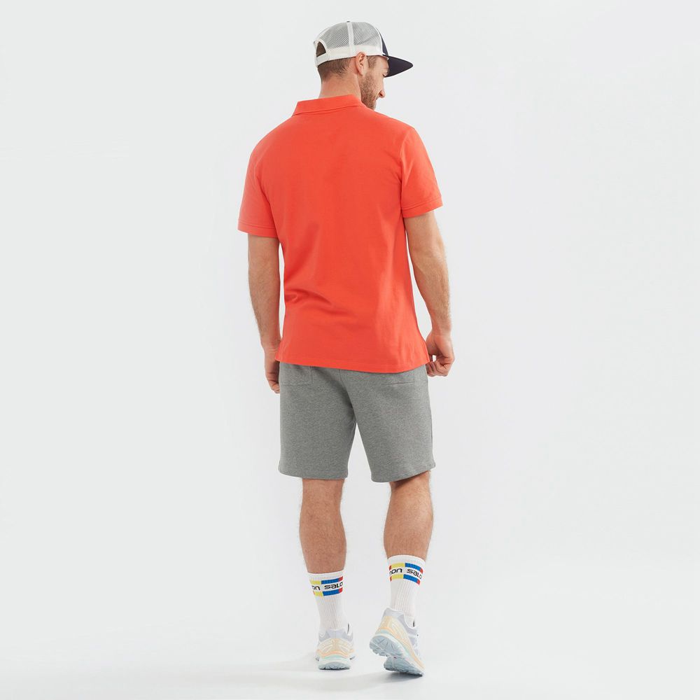 Men's Salomon OUTLIFE TRACK M Shorts Mid Grey | KBEDVN-954