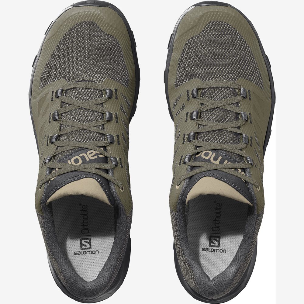 Men's Salomon OUTLINE GORE-TEX Hiking Shoes Olive Green | AUFPZV-843