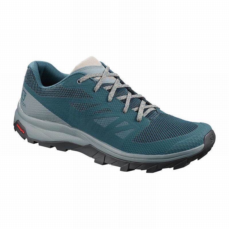 Men\'s Salomon OUTLINE Hiking Shoes Blue | SCUDTH-817