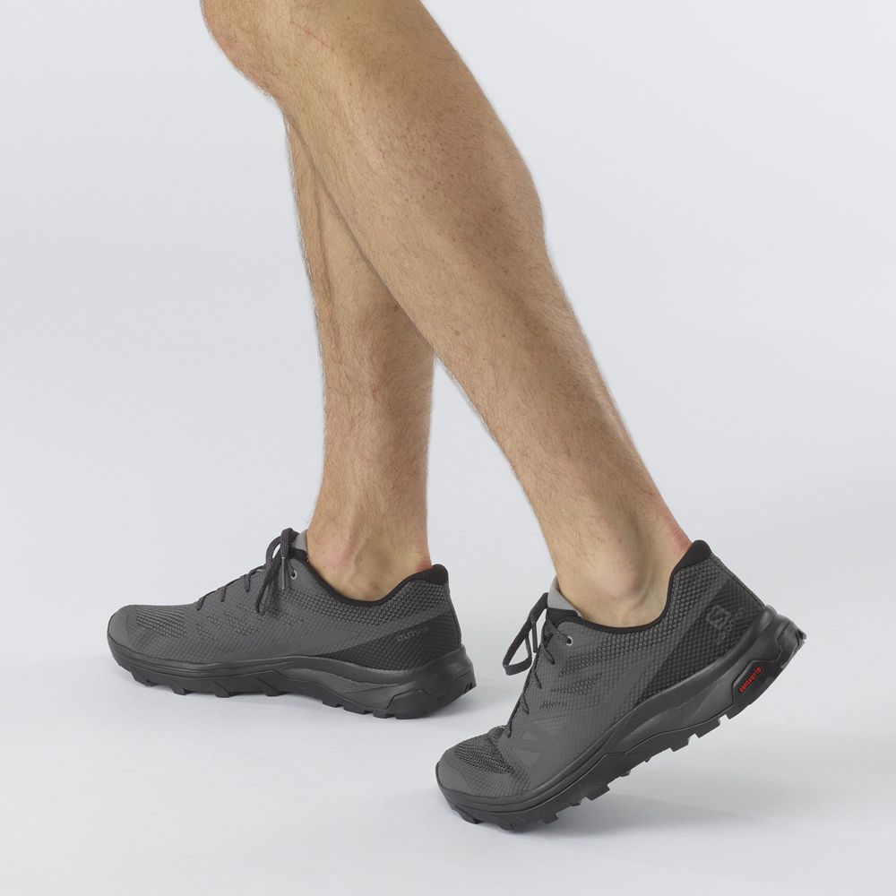 Men's Salomon OUTLINE Hiking Shoes Grey | OCFMSQ-675