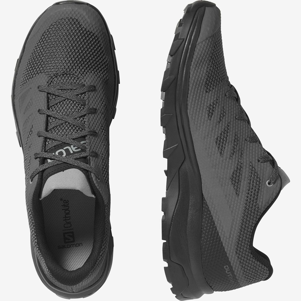 Men's Salomon OUTLINE Hiking Shoes Grey | OCFMSQ-675