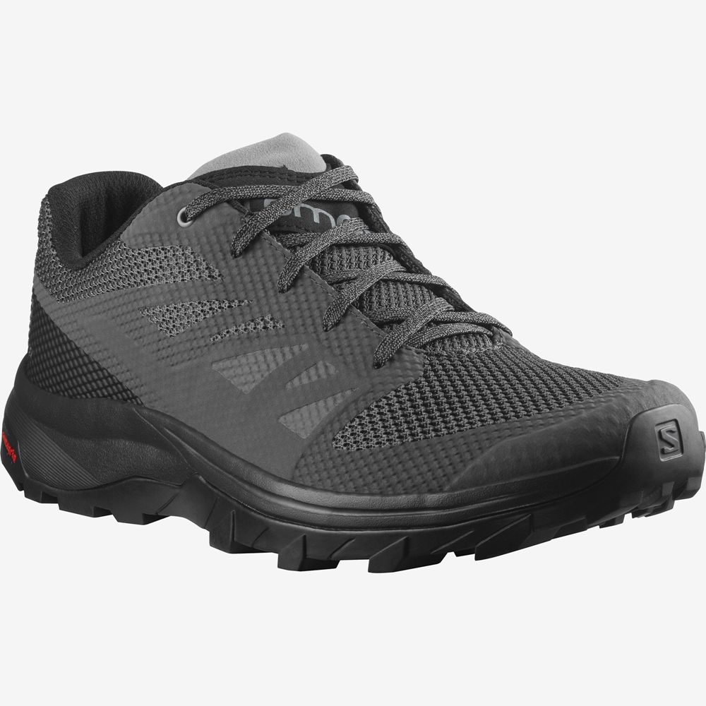 Men's Salomon OUTLINE Hiking Shoes Grey | OCFMSQ-675