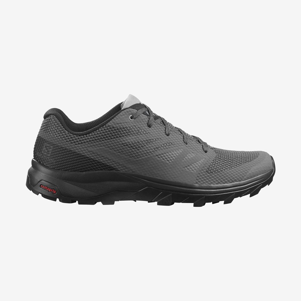 Men\'s Salomon OUTLINE Hiking Shoes Grey | OCFMSQ-675