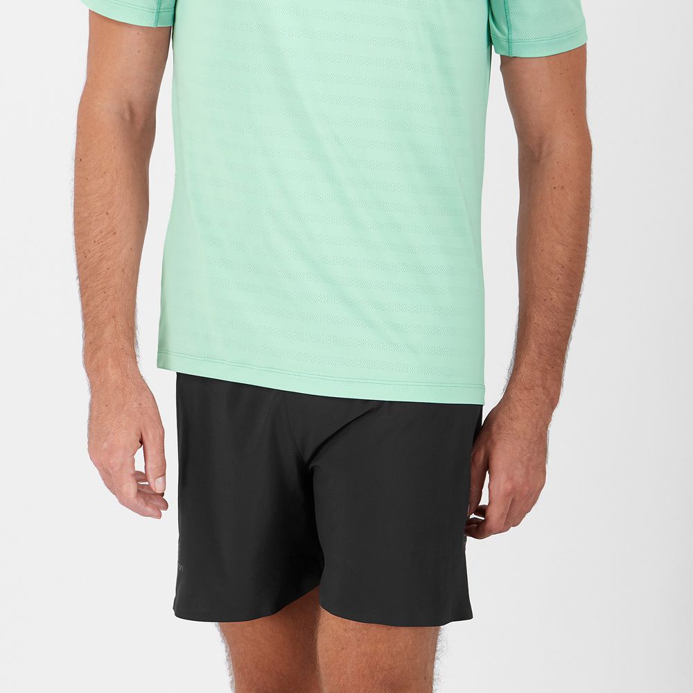 Men's Salomon OUTLINE New Trail Running Gear T Shirts Blue | HURING-572