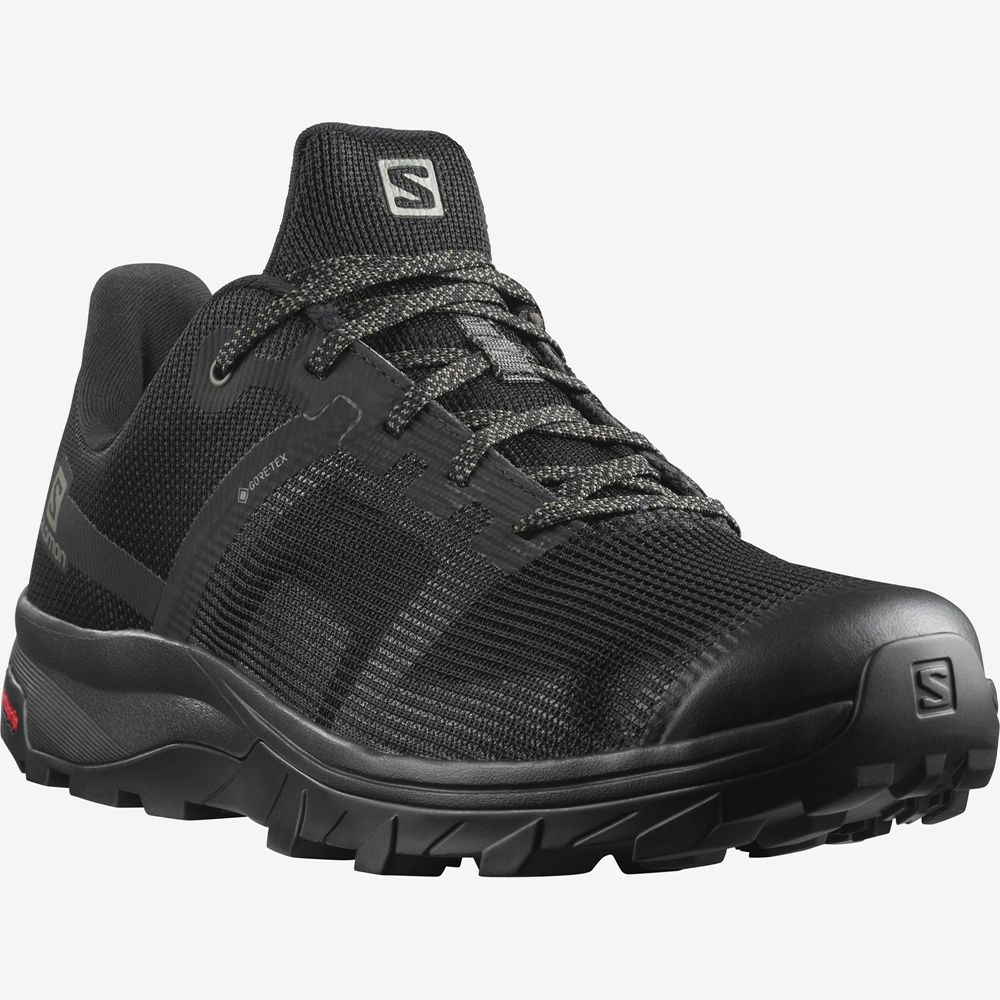 Men's Salomon OUTLINE PRISM GORE-TEX Hiking Shoes Black | NADPXV-504