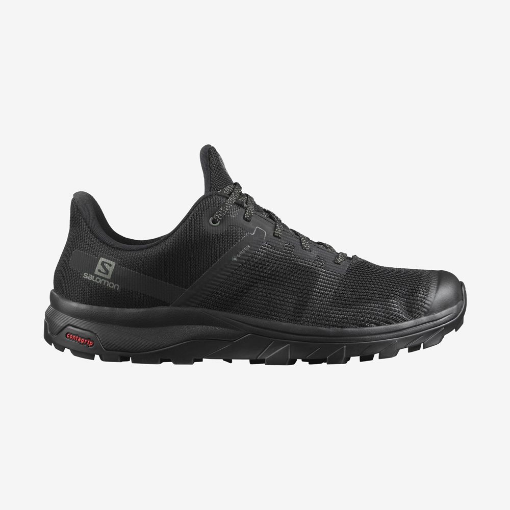 Men\'s Salomon OUTLINE PRISM GORE-TEX Hiking Shoes Black | NADPXV-504