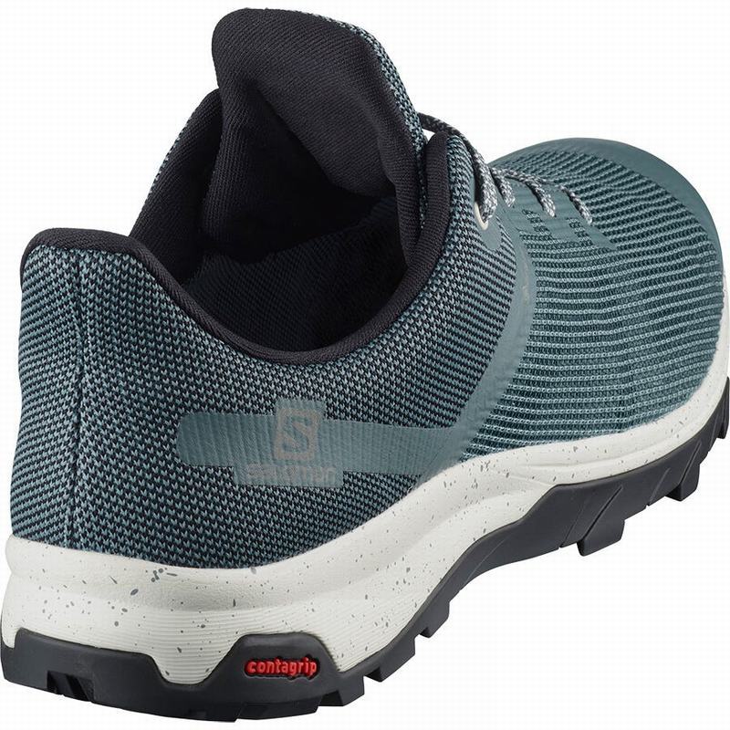 Men's Salomon OUTLINE PRISM GORE-TEX Hiking Shoes Dark Blue / Black | UHNOJI-165