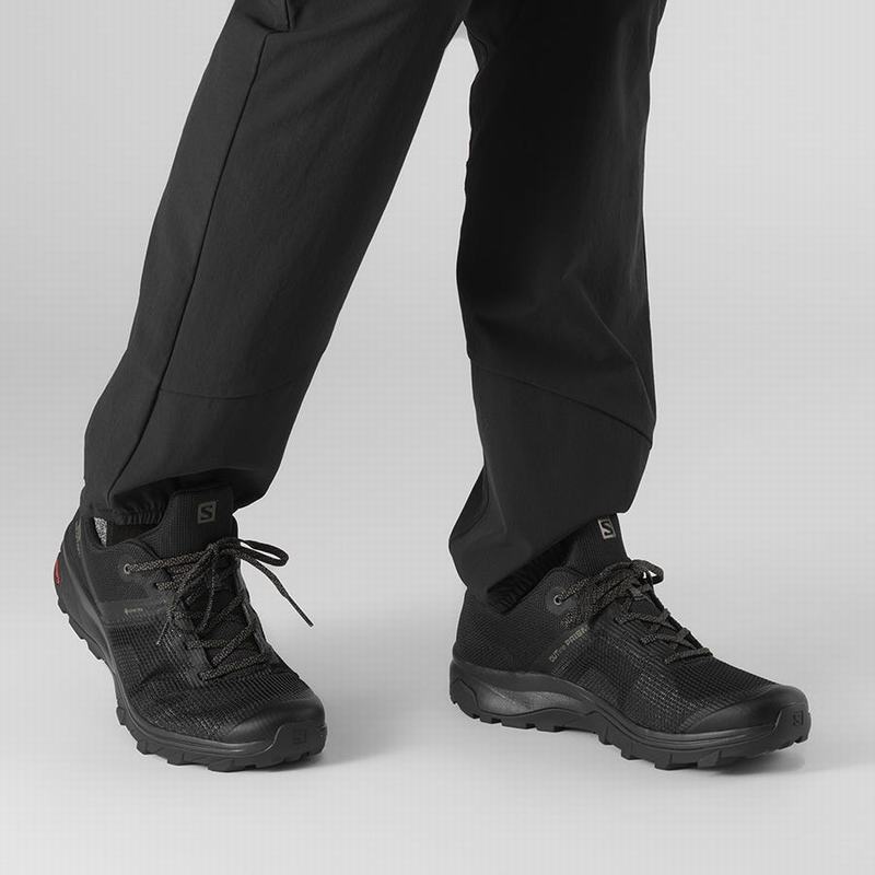 Men's Salomon OUTLINE PRISM GORE-TEX Hiking Shoes Black | YEHQTP-258