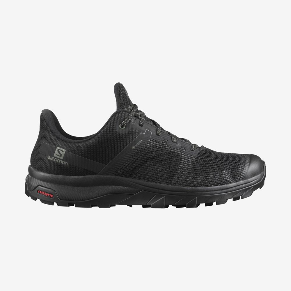 Men\'s Salomon OUTLINE PRISM GTX Hiking Shoes Black | PDKAEW-962