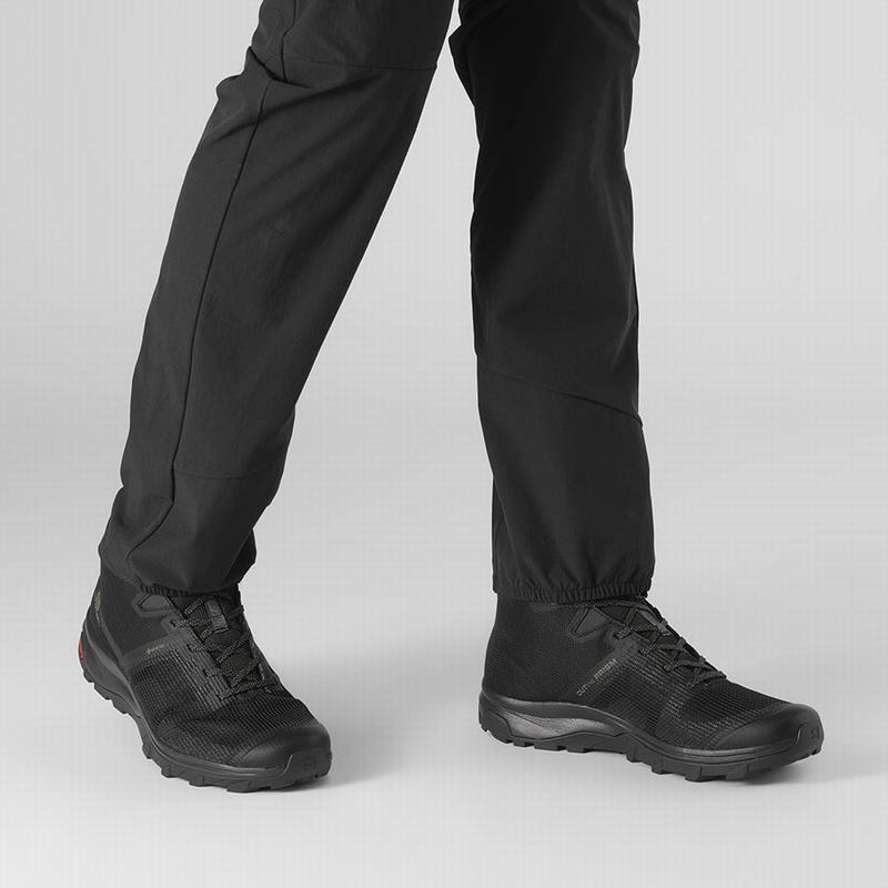 Men's Salomon OUTLINE PRISM MID GORE-TEX Hiking Shoes Black | RMBJSZ-061