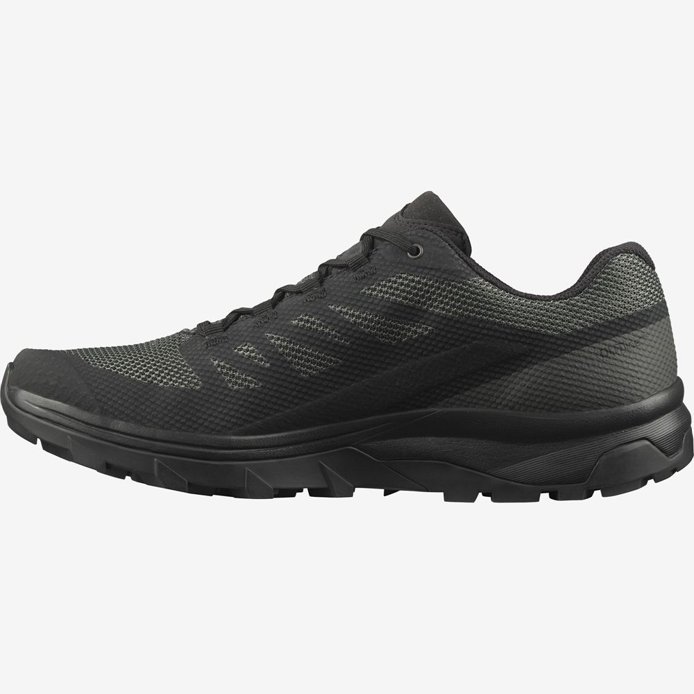 Men's Salomon OUTLINE WIDE GORE-TEX Hiking Shoes Olive Green | OQENFH-425