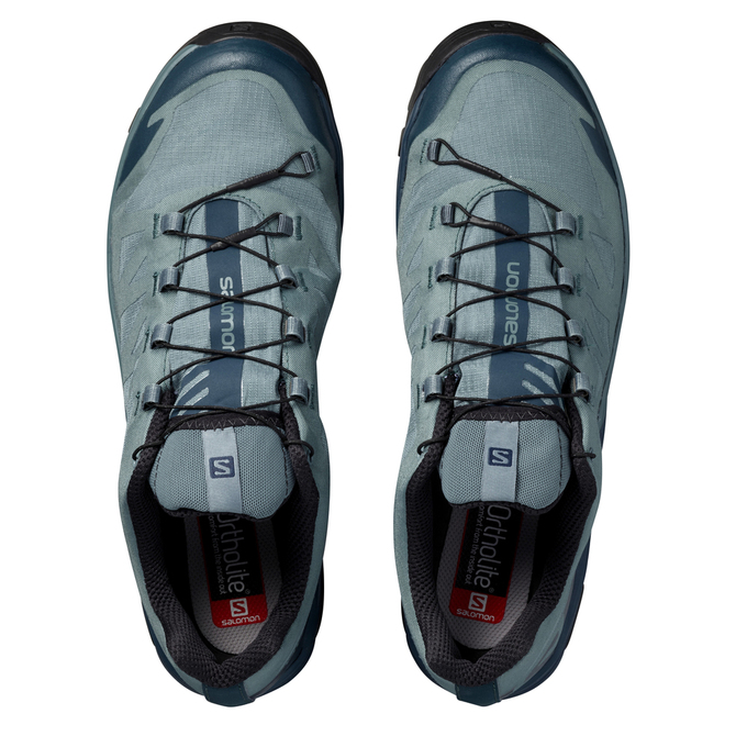 Men's Salomon OUTPATH GTX Hiking Shoes Blue / Navy | QBLJNA-018