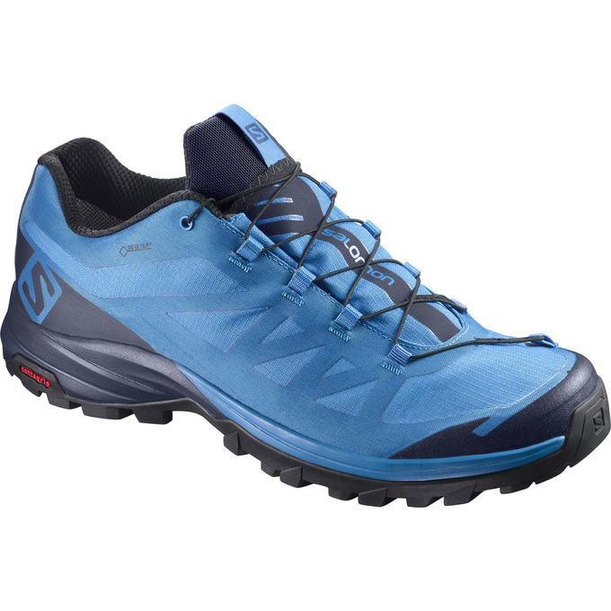 Men\'s Salomon OUTPATH GTX Hiking Shoes Blue / Navy | QBLJNA-018