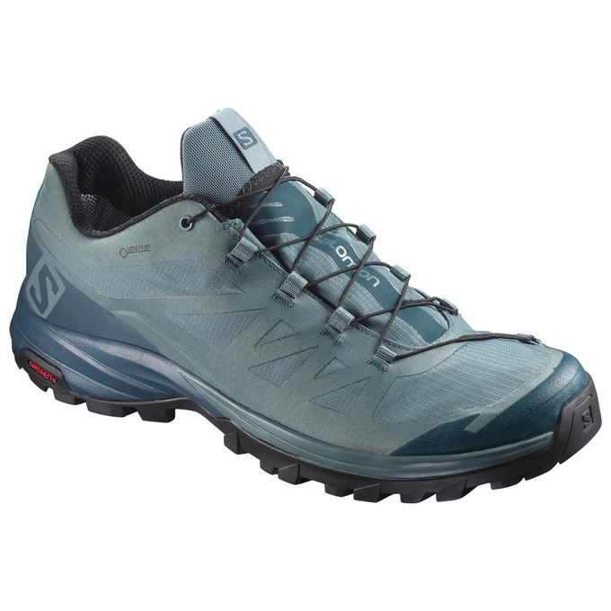 Men\'s Salomon OUTPATH GTX Hiking Shoes Light Blue | ABFDVZ-870