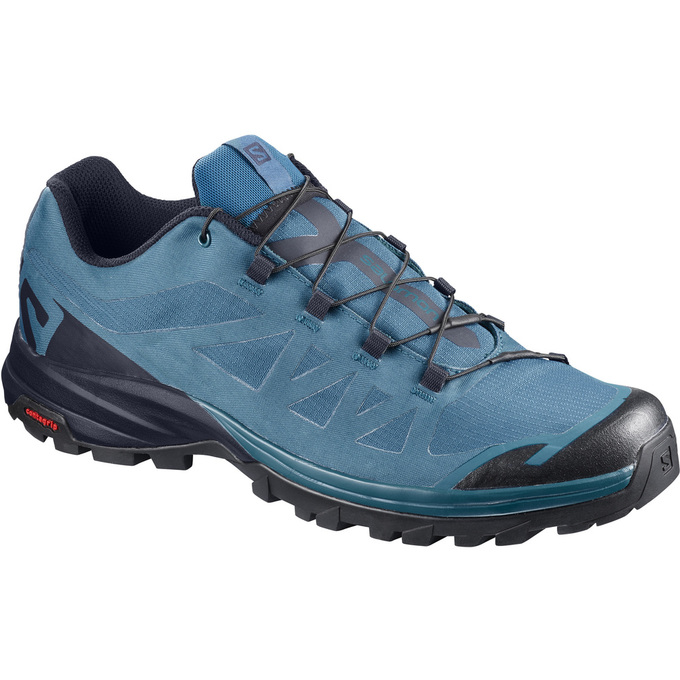 Men\'s Salomon OUTPATH Hiking Shoes Blue / Black | VBOCEG-913