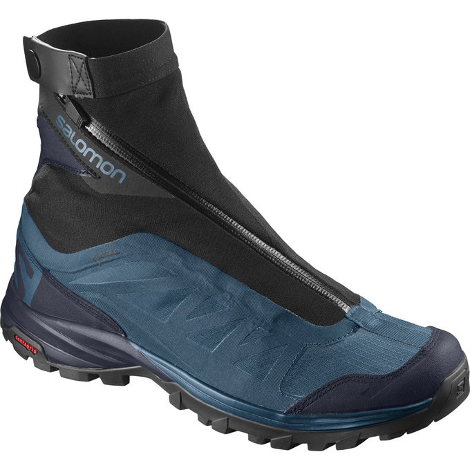 Men\'s Salomon OUTPATH PRO GTX Hiking Shoes Blue / Black | PLVJDX-125