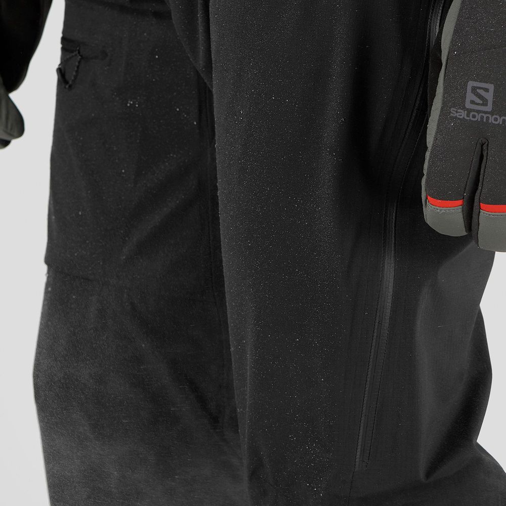 Men's Salomon OUTPEAK 3L LIGHT SHELL M Ski Pants Black | YWLKVQ-908