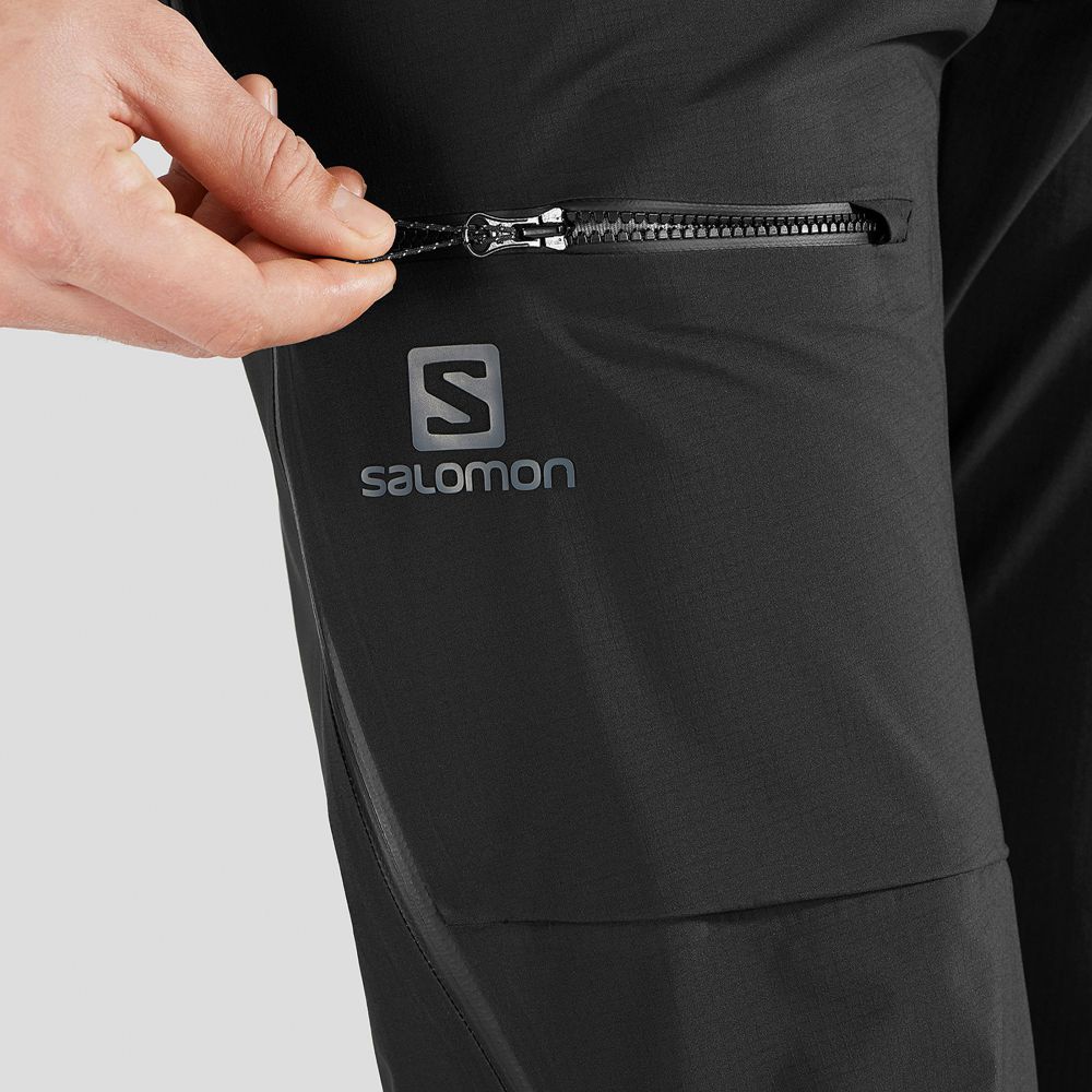 Men's Salomon OUTPEAK 3L LIGHT SHELL M Ski Pants Black | YWLKVQ-908