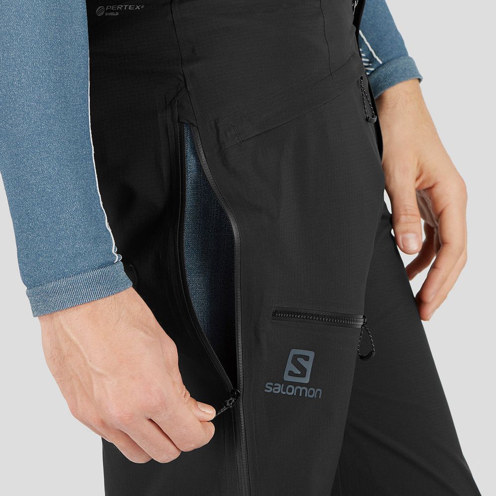 Men's Salomon OUTPEAK 3L LIGHT SHELL M Ski Pants Black | YWLKVQ-908