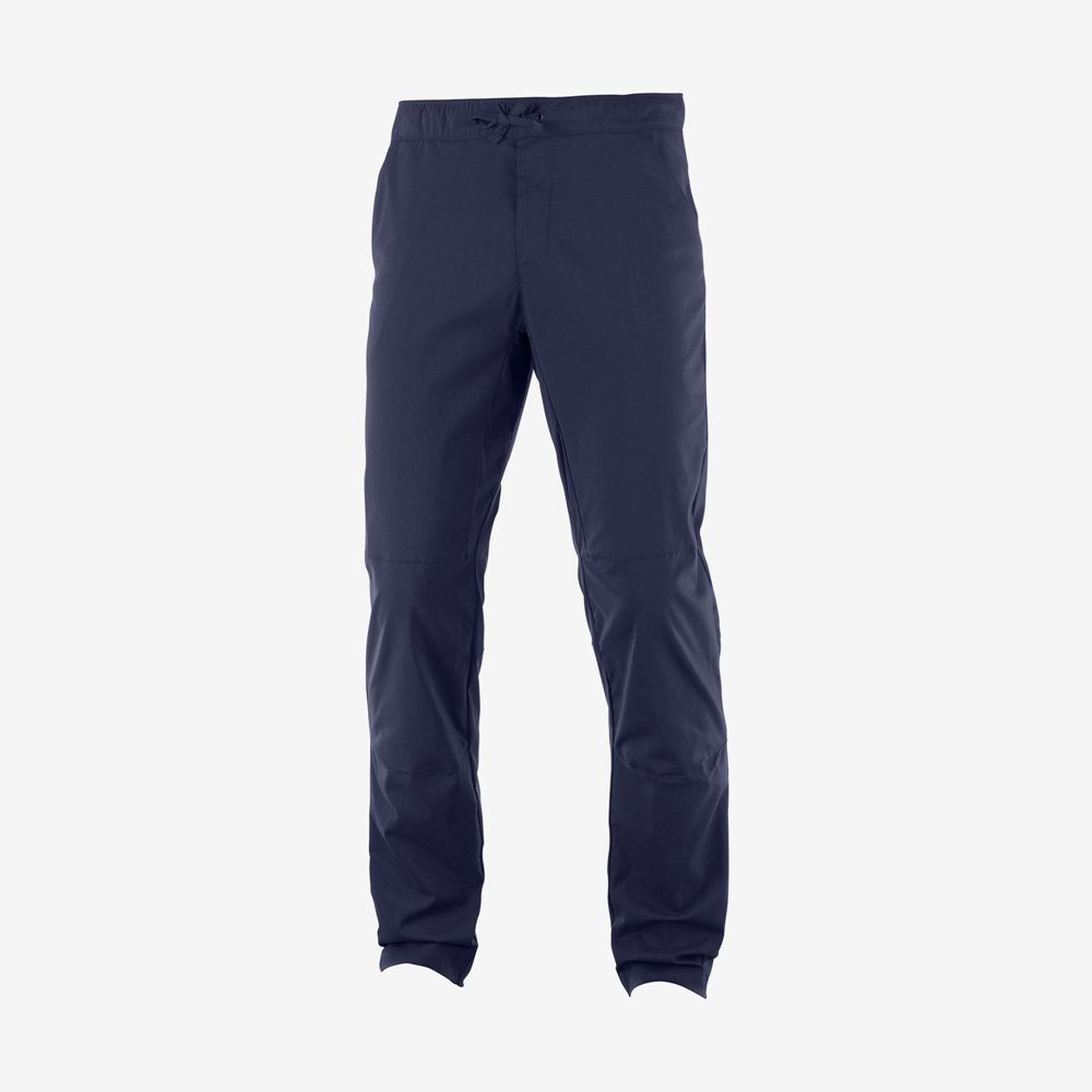 Men's Salomon OUTRACK TAPERED Pants Navy | BWOXHN-402