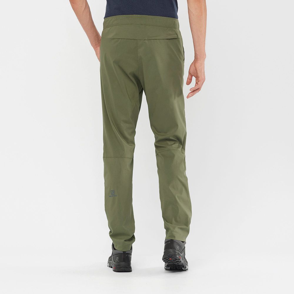 Men's Salomon OUTRACK TAPERED Pants Olive | DKFMXN-968