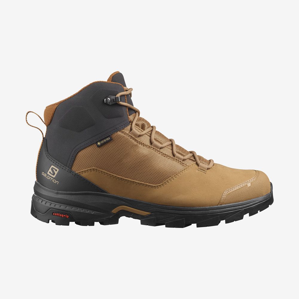 Men\'s Salomon OUTWARD GORE-TEX Hiking Boots Brown | AZBELQ-672