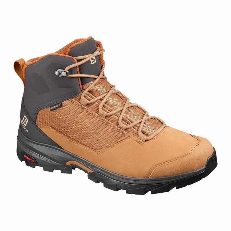 Men\'s Salomon OUTWARD GORE-TEX Hiking Boots Brown | FXOLSC-782