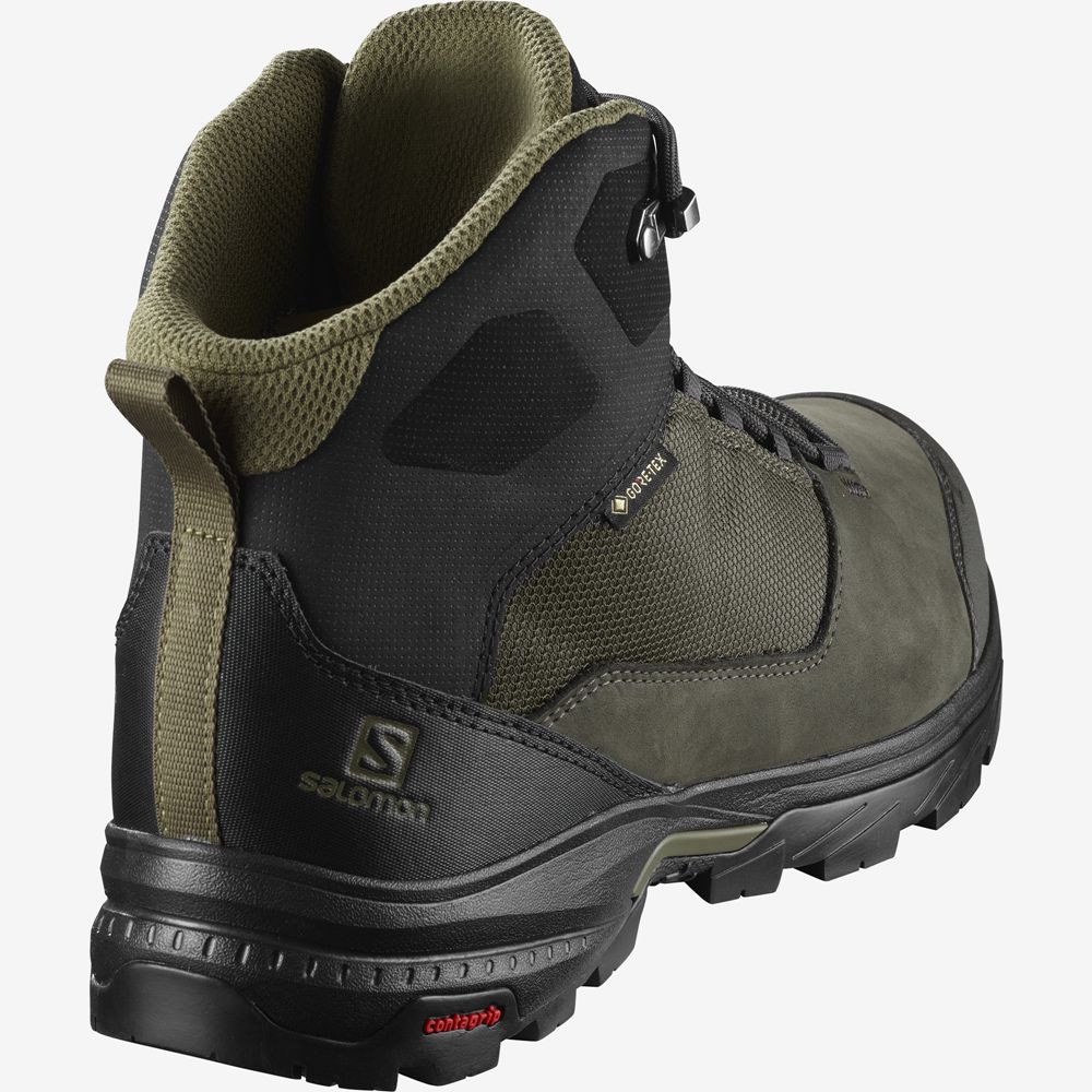 Men's Salomon OUTWARD GORE-TEX Hiking Boots Olive Green | NTIGKH-806