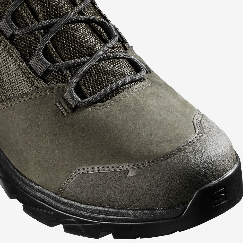 Men's Salomon OUTWARD GORE-TEX Hiking Boots Olive Green | NTIGKH-806