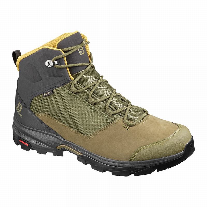 Men\'s Salomon OUTWARD GORE-TEX Hiking Boots Olive | UFKEVB-984