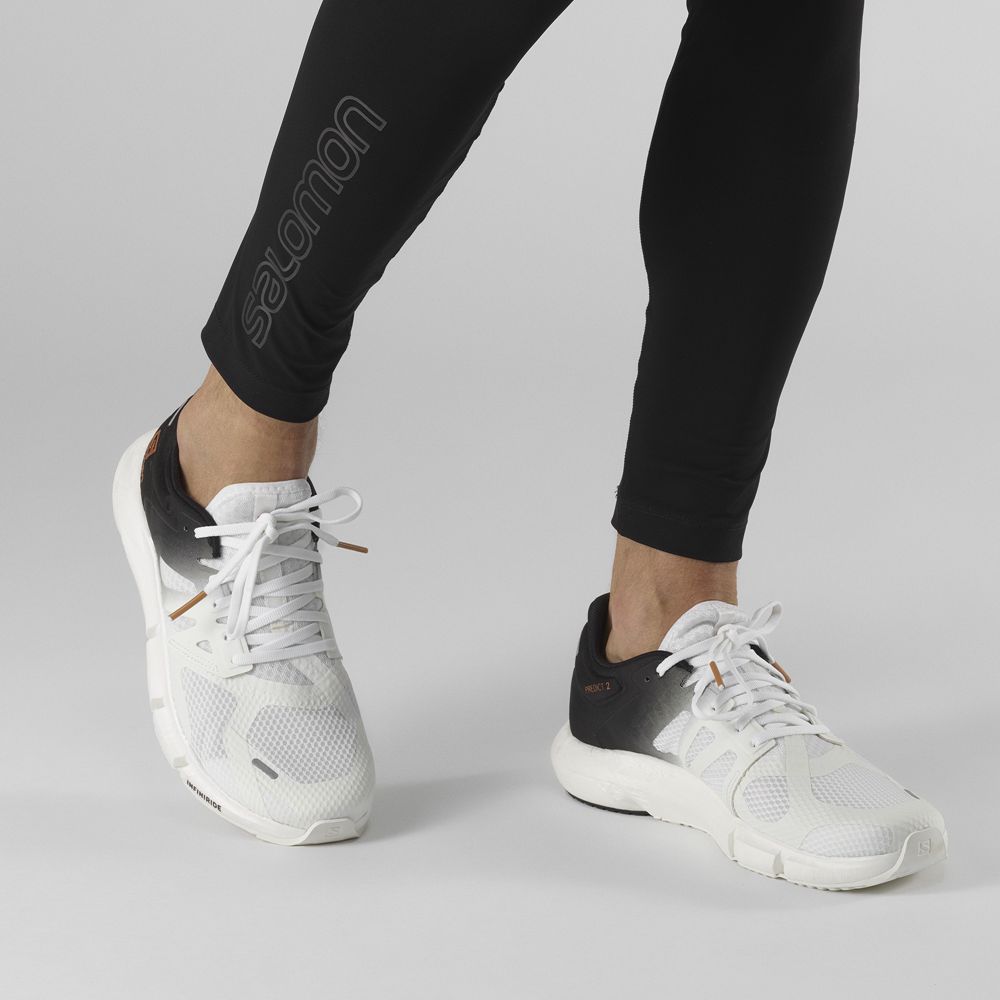 Men's Salomon PREDICT 2 Running Shoes White / Black | VNKQBU-392