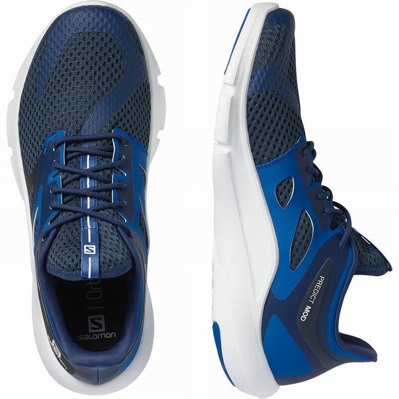Men's Salomon PREDICT MOD Road Running Shoes Navy / White | DQEHVG-215
