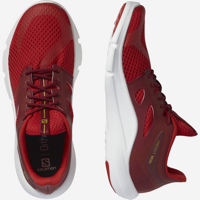 Men's Salomon PREDICT MOD Road Running Shoes White / Red | OYZEGN-386
