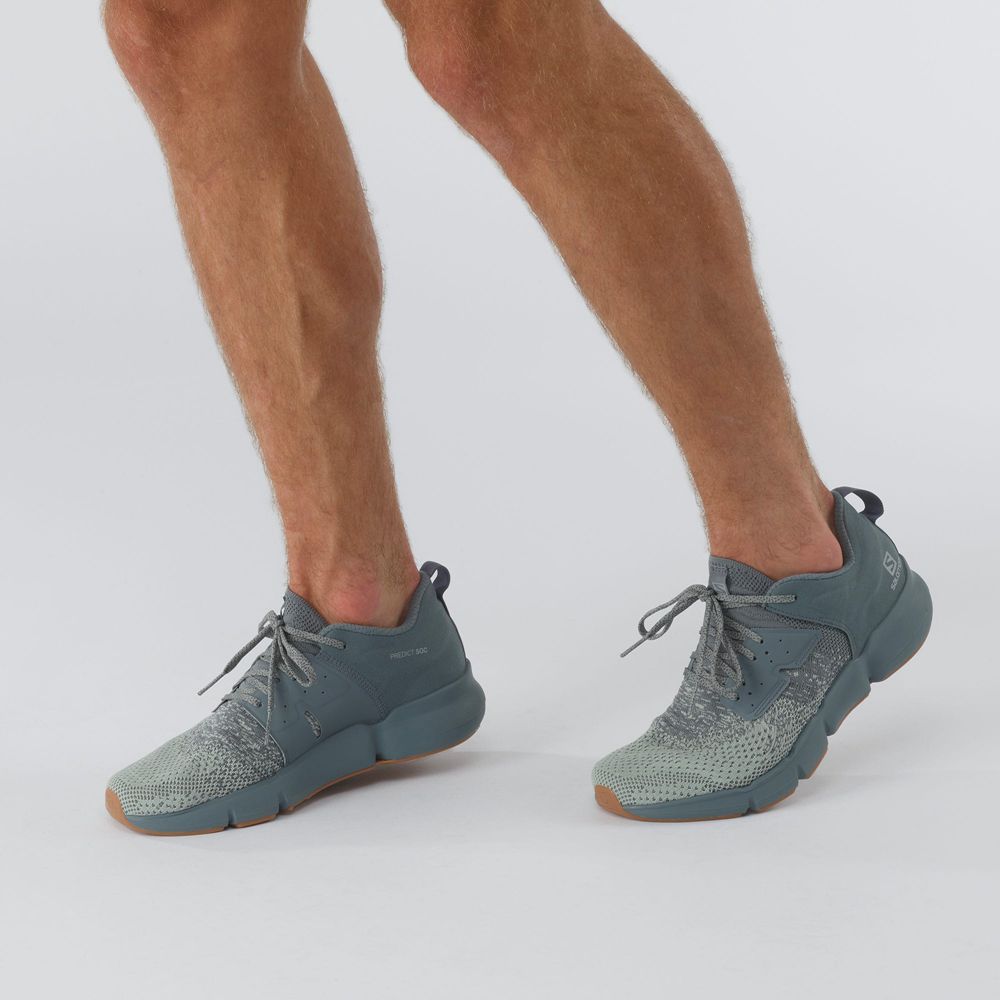 Men's Salomon PREDICT SOC Running Shoes Green | NIUKRQ-819