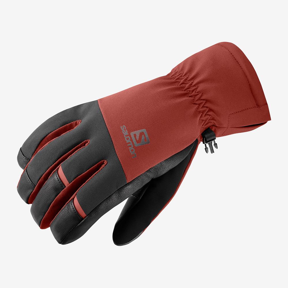 Men's Salomon PROPELLER DRY M Gloves Red | FGWDUN-596