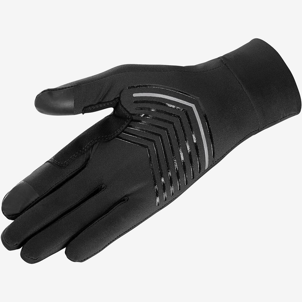 Men's Salomon PULSE U Gloves Black | SLDJHR-321