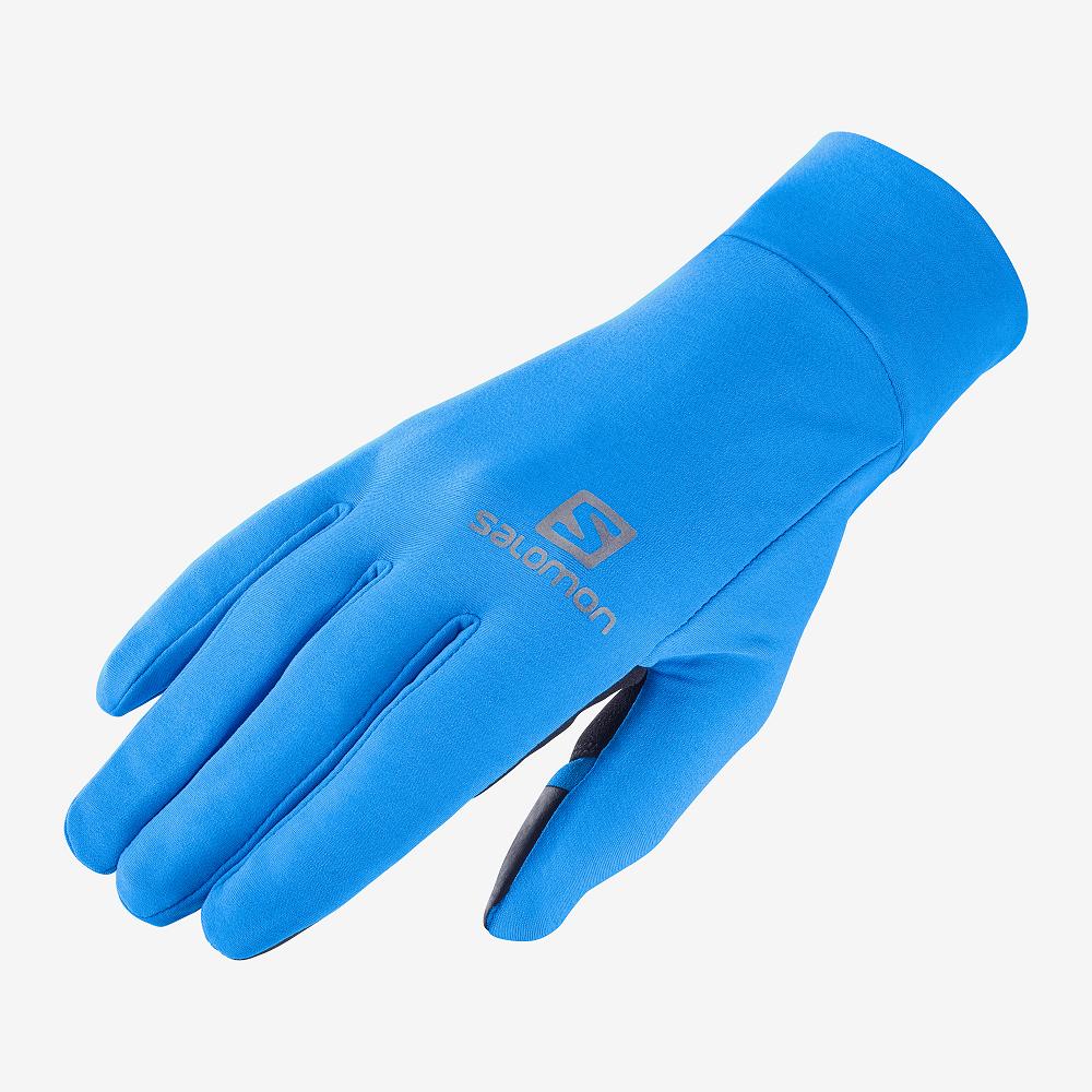 Men\'s Salomon PULSE U Gloves Blue | WBMUCD-916