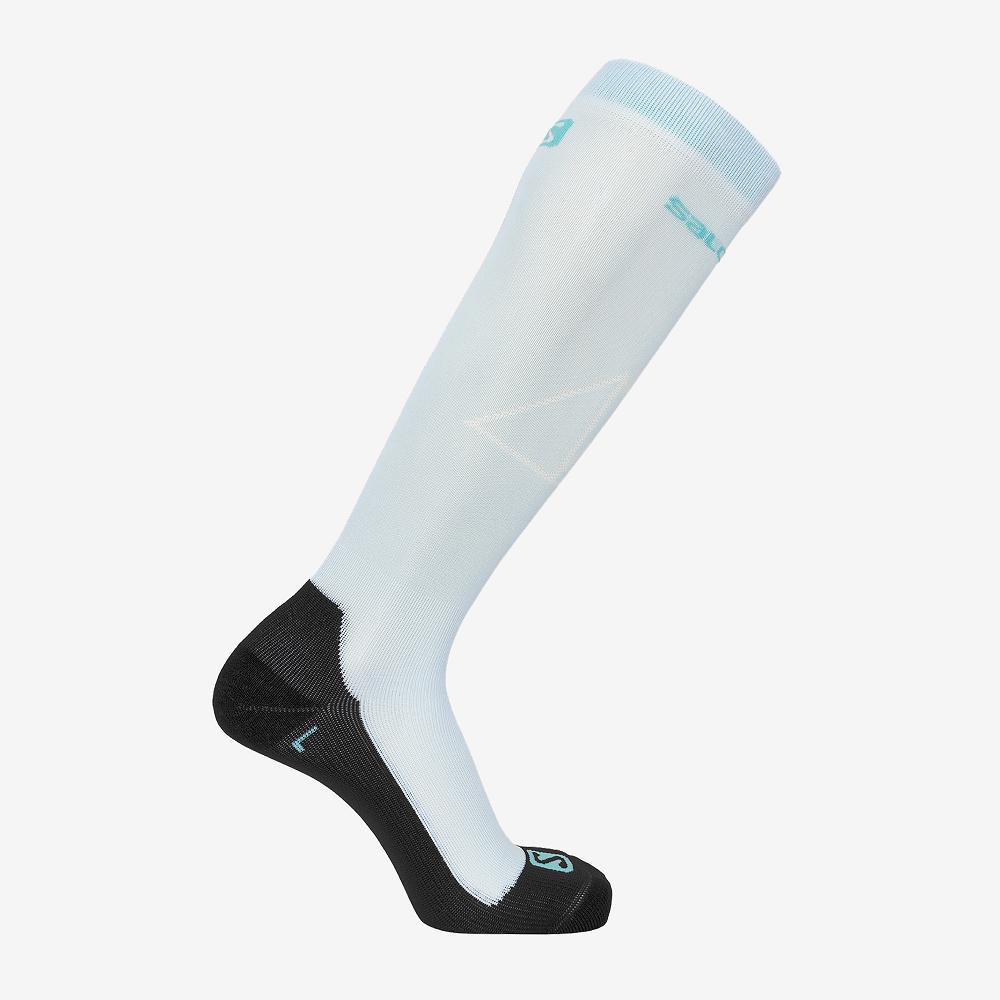 Men\'s Salomon QST Socks White | QLGKUH-295