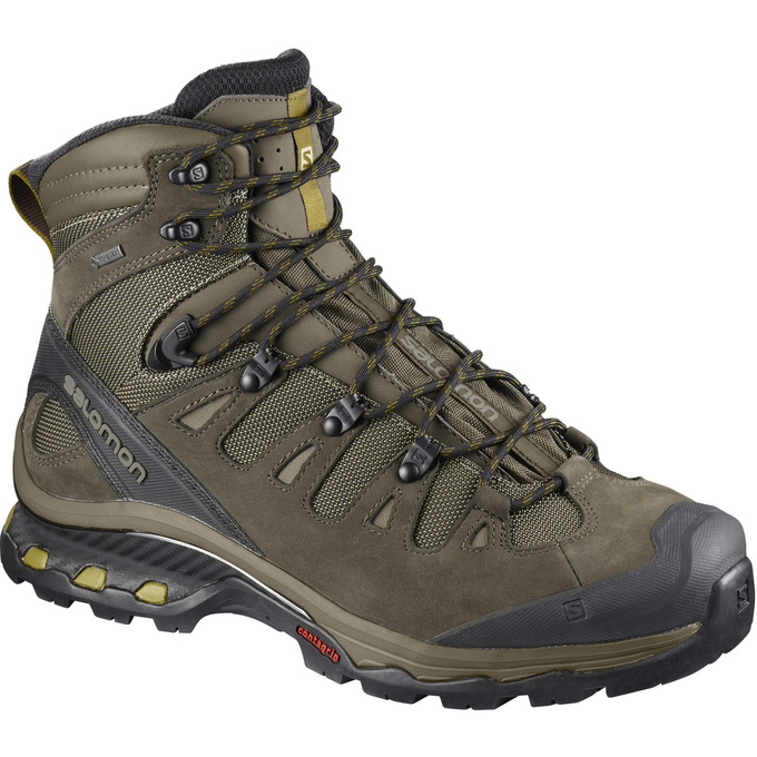 Men\'s Salomon QUEST 4D 3 GTX Hiking Boots Brown Black | KAMBXS-410